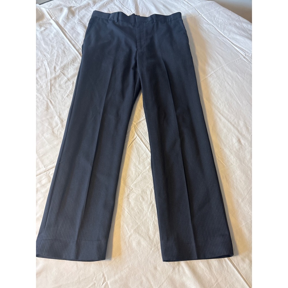 Merona Dress Pants Mens 34x30 Navy Blue Pinstripe Straight Trousers